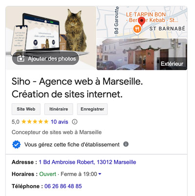 Fiche Google My Business